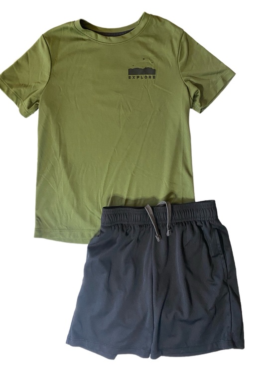 all in motion Other - all in motion Set Boy’s Green Shirt And Black Athletic Shorts  Size 6/7